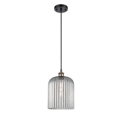 Innovations Bridal Veil 5in 1-Light Mini Pendant | Art Nouveau Black Antique Brass and Light Smoke Glass | Kitchen Island | Model 516-1P-BAB-G559-8SM