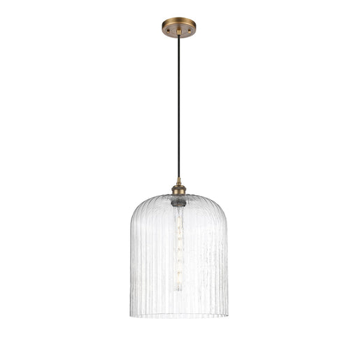 Innovations Bridal Veil 5in 1-Light Mini Pendant | Art Nouveau Brushed Brass and Seedy Glass | Kitchen Island & Dining | Model 516-1P-BB-G559-12SDY