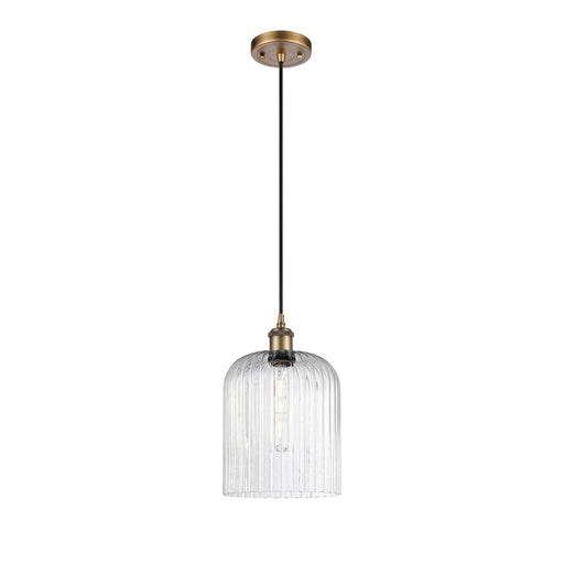 Innovations Bridal Veil 5in 1-Light Mini Pendant | Art Nouveau Brushed Brass and Seedy Glass | Kitchen Island & Dining | Model 516-1P-BB-G559-8SDY