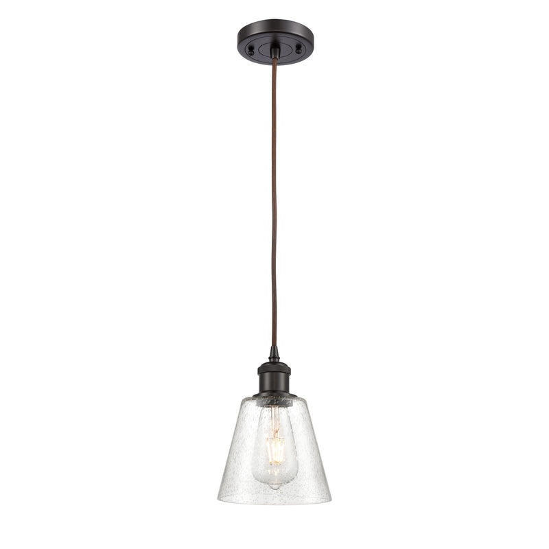 Innovations Caton 6in 1-Light Mini Pendant | Industrial Oil Rubbed Bronze and Frosted Glass | Kitchen Island & Dining Room | Model 516-1P-OB-G454