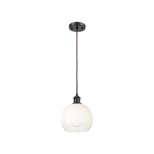 Innovations Brookhaven Globe 8in 1-Light Mini Pendant | Industrial Oil Rubbed Bronze and Opal Glass | Kitchen Island | Model 516-1P-OB-G483-8OP