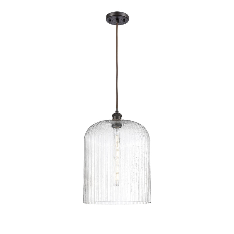 Innovations Bridal Veil 5in 1-Light Mini Pendant | Art Nouveau Oil Rubbed Bronze and Seedy Glass | Kitchen Island | Model 516-1P-OB-G559-12SDY