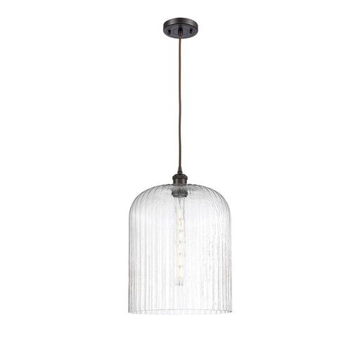 Innovations Bridal Veil 5in 1-Light Mini Pendant | Art Nouveau Oil Rubbed Bronze and Seedy Glass | Kitchen Island | Model 516-1P-OB-G559-12SDY