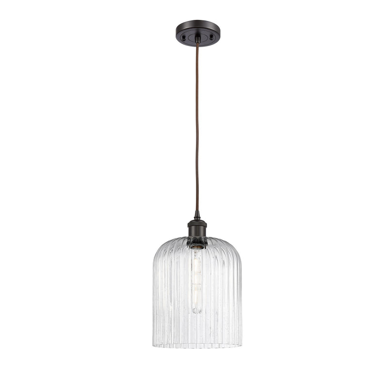 Innovations Bridal Veil 5in 1-Light Mini Pendant | Vintage Oil Rubbed Bronze and Seedy Glass | Kitchen Island & Dining | Model 516-1P-OB-G559-8SDY