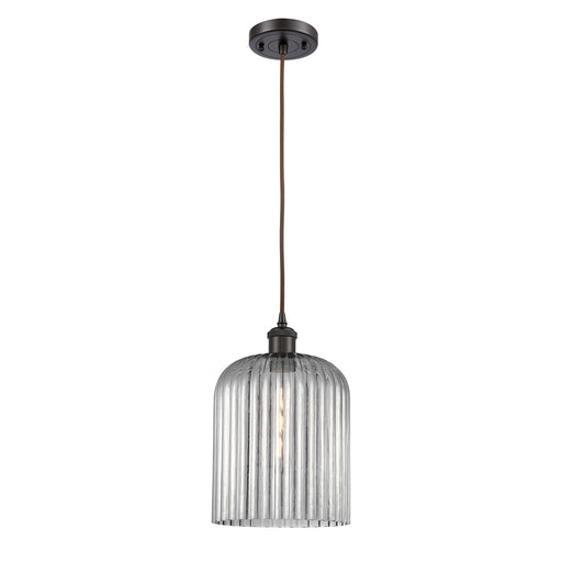 Innovations Bridal Veil 5in 1-Light Mini Pendant | Art Nouveau Oil Rubbed Bronze and Light Smoke Glass | Kitchen Island | Model 516-1P-OB-G559-8SM