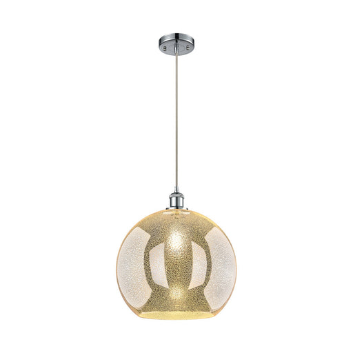 Innovations Athens 14in 1-Light Pendant | Polished Chrome and Mercury Glass | Kitchen Island & Dining Room | 14 x 17 in | Model 516-1P-PC-G128-14