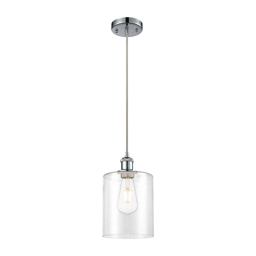 Innovations Paladin 7in 1-Light Mini Pendant | Farmhouse Polished Chrome and Seedy Glass | Kitchen Island & Dining Room | Model 516-1P-PC-G4424-7