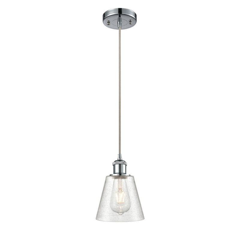 Innovations Caton 6in 1-Light Mini Pendant | Industrial Polished Chrome and Frosted Glass | Kitchen Island & Dining Room | Model 516-1P-PC-G454
