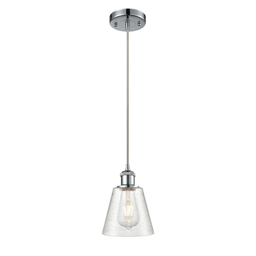 Innovations Caton 6in 1-Light Mini Pendant | Industrial Polished Chrome and Frosted Glass | Kitchen Island & Dining Room | Model 516-1P-PC-G454