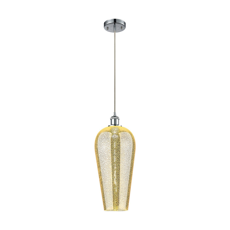 Innovations Chelsea 8in 1-Light Mini Pendant | Industrial Polished Chrome and Mercury Glass | Kitchen Island & Dining Room | Model 516-1P-PC-G456-8ME