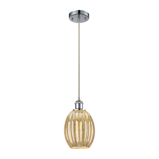 Innovations Preston Bulb 6in 1-Light Mini Pendant | Industrial Polished Chrome and Mercury Glass | Kitchen Island & Dining | Model 516-1P-PC-G459-6ME
