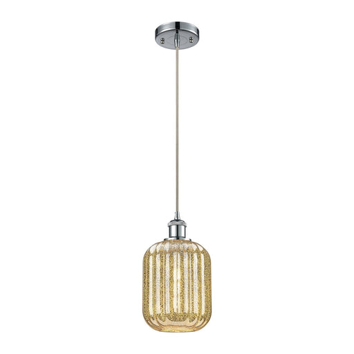 Innovations Preston Cylinder 7in 1-Light Mini Pendant | Industrial Polished Chrome and Mercury Glass | Kitchen Island | Model 516-1P-PC-G460-7ME