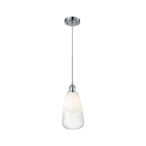 Innovations Brookhaven Almond 6in 1-Light Mini Pendant | Industrial Polished Chrome and Opal Glass | Kitchen Island | Model 516-1P-PC-G480-6OP