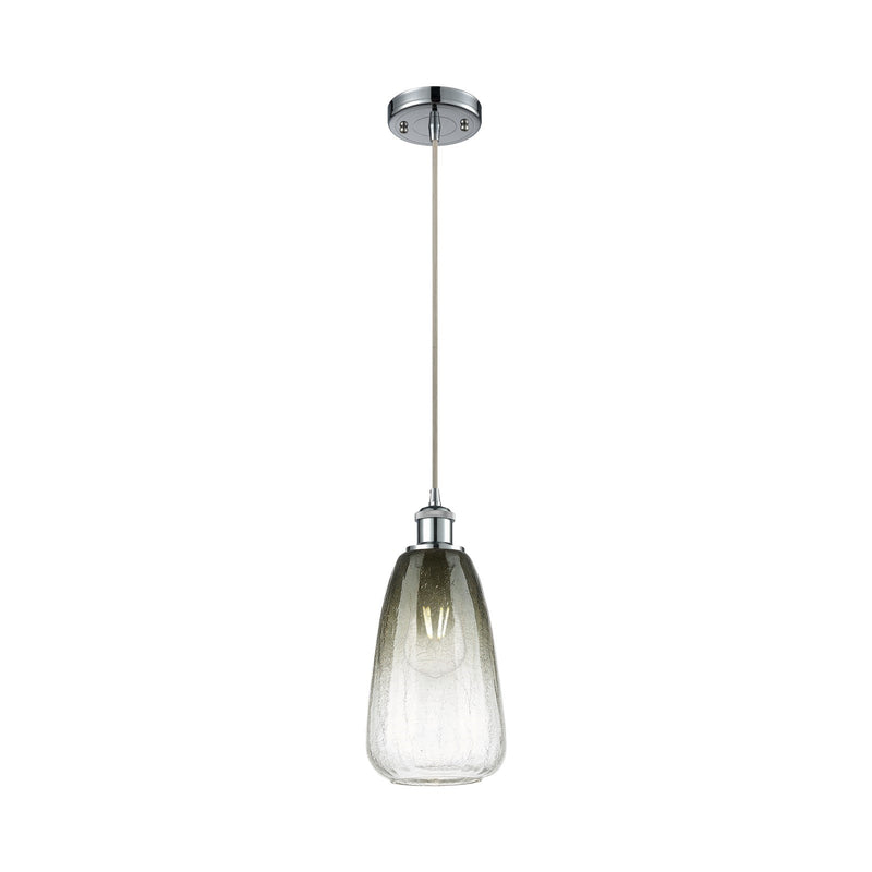 Innovations Brookhaven Almond 6in 1-Light Mini Pendant | Industrial Polished Chrome and Slate Glass | Kitchen Island | Model 516-1P-PC-G480-6SL