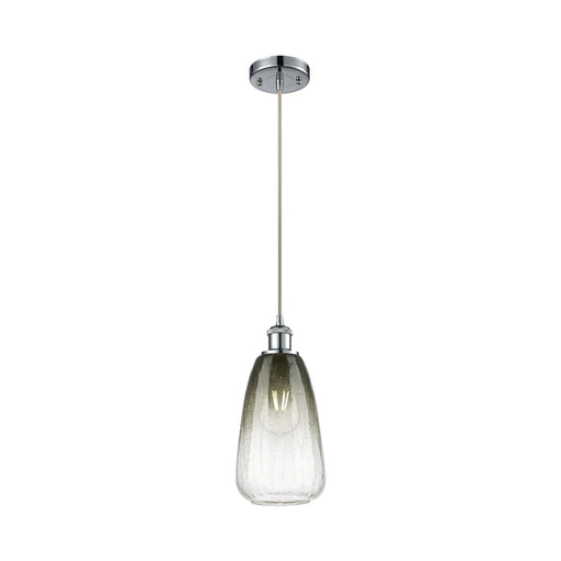 Innovations Brookhaven Almond 6in 1-Light Mini Pendant | Industrial Polished Chrome and Slate Glass | Kitchen Island | Model 516-1P-PC-G480-6SL
