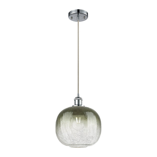 Innovations Brookhaven Sphere 10.5in 1-Light Mini Pendant | Industrial Polished Chrome and Slate Glass | Kitchen Island | Model 516-1P-PC-G481-10SL