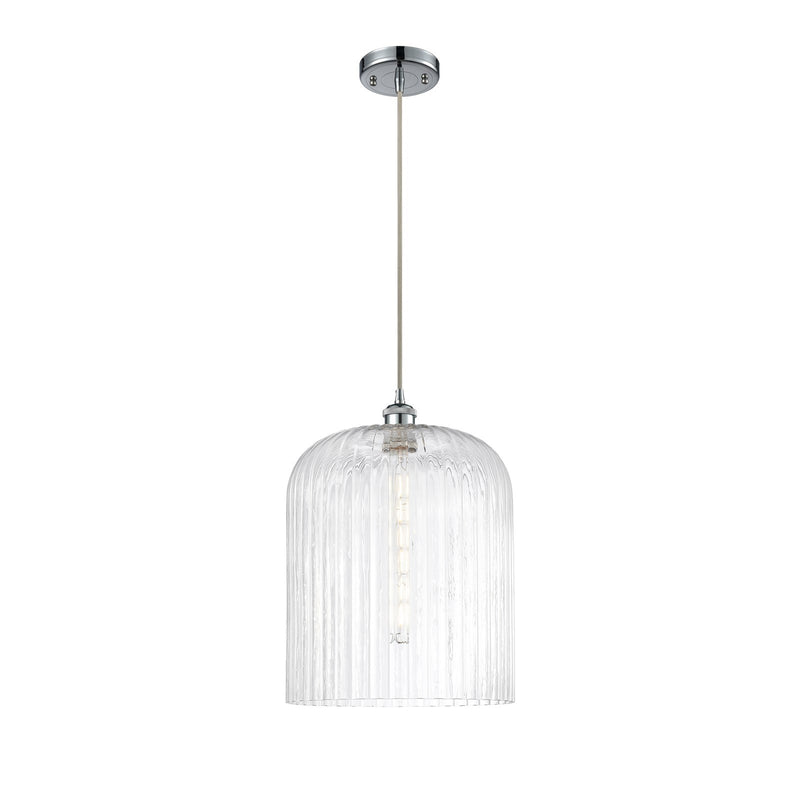Innovations Bridal Veil 5in 1-Light Mini Pendant | Art Nouveau Polished Chrome and Clear Glass | Kitchen Island & Dining | Model 516-1P-PC-G559-12CL