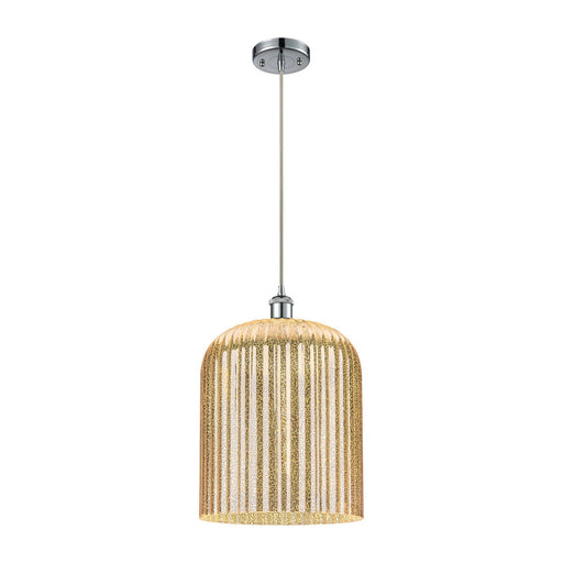 Innovations Bridal Veil 5in 1-Light Mini Pendant | Art Nouveau Polished Chrome and Mercury Glass | Kitchen Island | Model 516-1P-PC-G559-12ME