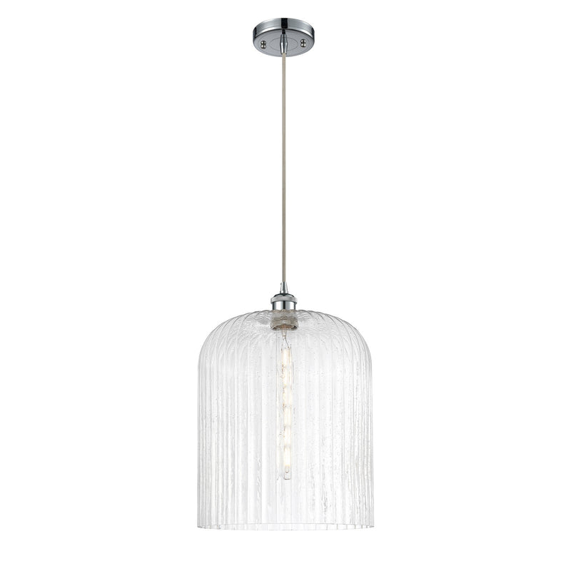Innovations Bridal Veil 5in 1-Light Mini Pendant | Art Nouveau Polished Chrome and Seedy Glass | Kitchen Island & Dining | Model 516-1P-PC-G559-12SDY