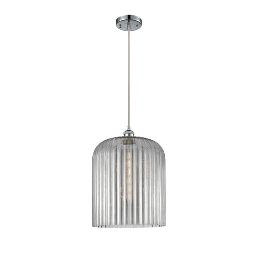 Innovations Bridal Veil 5in 1-Light Mini Pendant | Art Nouveau Polished Chrome and Light Smoke Glass | Kitchen Island | Model 516-1P-PC-G559-12SM