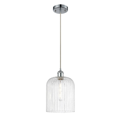 Innovations Bridal Veil 5in 1-Light Mini Pendant | Art Nouveau Polished Chrome and Seedy Glass | Kitchen Island & Dining | Model 516-1P-PC-G559-8SDY