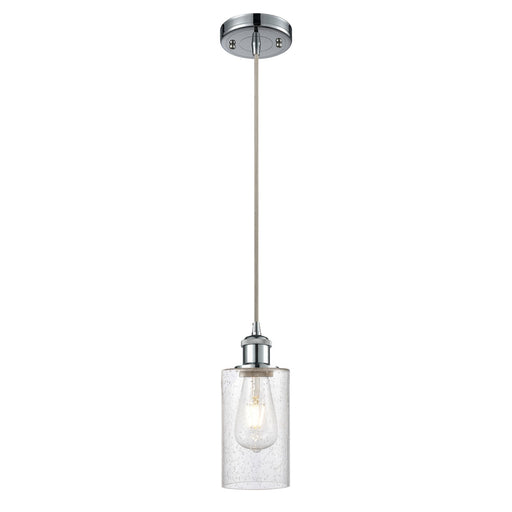 Innovations Clymer 4in 1-Light Mini Pendant | Art Nouveau Polished Chrome and Seedy Glass | Kitchen Island & Dining Room | Model 516-1P-PC-G804