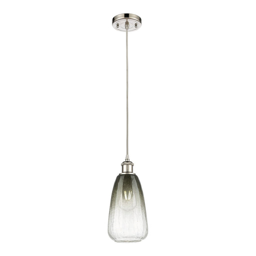 Innovations Brookhaven Almond 6in 1-Light Mini Pendant | Industrial Polished Nickel and Slate Glass | Kitchen Island & Dining | Model 516-1P-PN-G480-6SL