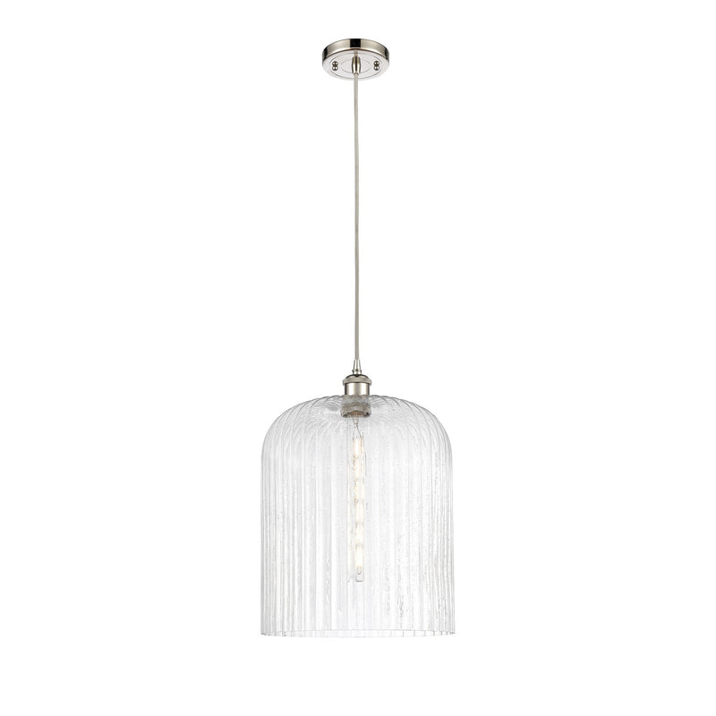 Innovations Bridal Veil 5in 1-Light Mini Pendant | Art Nouveau Polished Nickel and Seedy Glass | Kitchen Island & Dining | Model 516-1P-PN-G559-12SDY