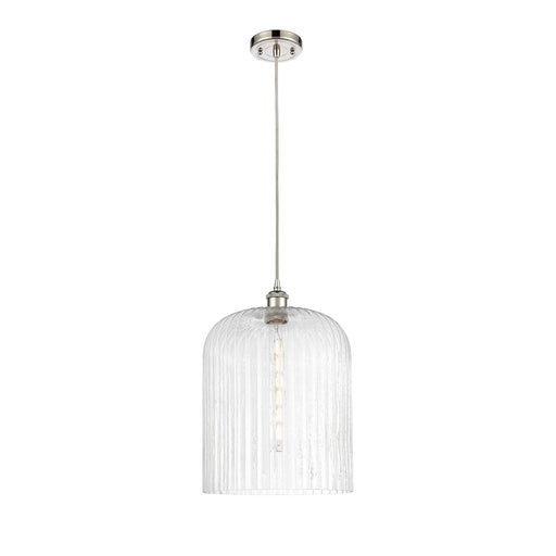 Innovations Bridal Veil 5in 1-Light Mini Pendant | Art Nouveau Polished Nickel and Seedy Glass | Kitchen Island & Dining | Model 516-1P-PN-G559-12SDY