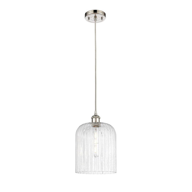 Innovations Bridal Veil 5in 1-Light Mini Pendant | Art Nouveau Polished Nickel and Seedy Glass | Kitchen Island & Dining | Model 516-1P-PN-G559-8SDY