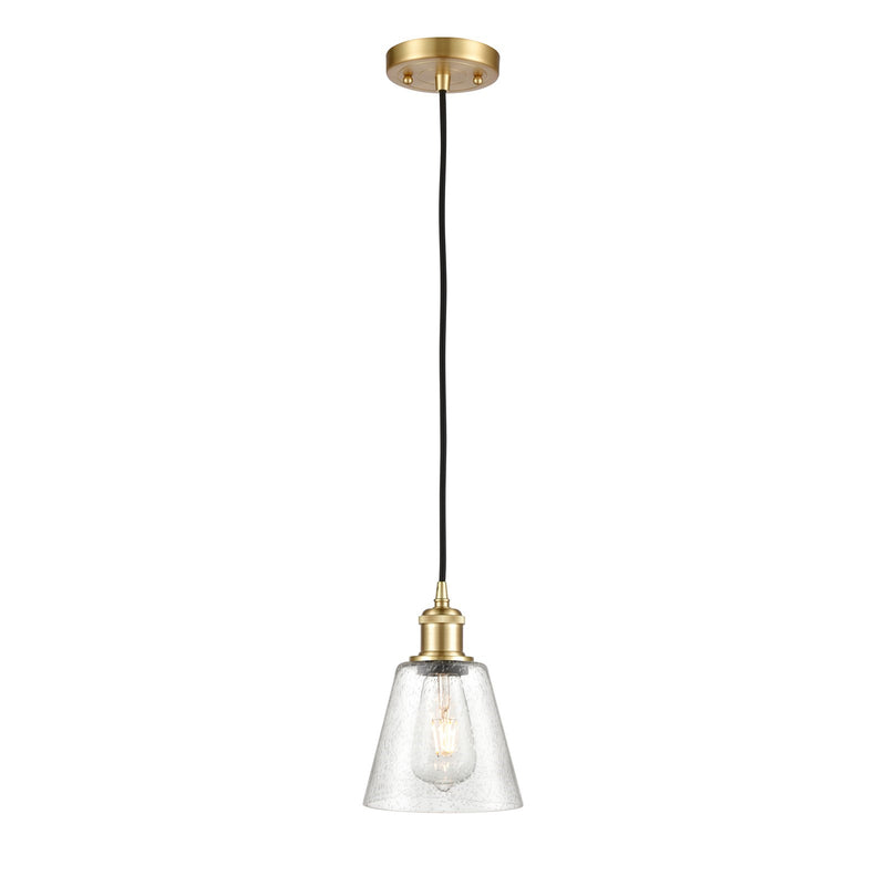 Innovations Caton 6in 1-Light Mini Pendant | Satin Gold and Frosted Glass | Kitchen Island & Dining Room | 6 x 6 x 8.5 in | Model 516-1P-SG-G454