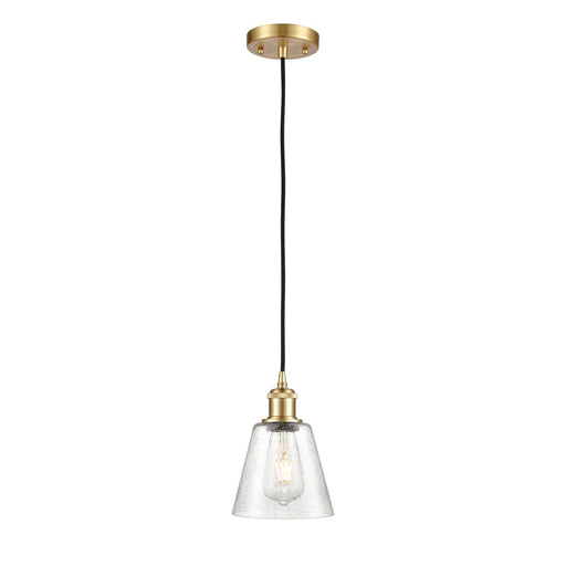 Innovations Caton 6in 1-Light Mini Pendant | Satin Gold and Frosted Glass | Kitchen Island & Dining Room | 6 x 6 x 8.5 in | Model 516-1P-SG-G454