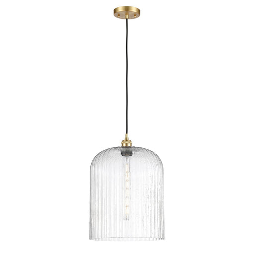 Innovations Bridal Veil 5in 1-Light Mini Pendant | Art Nouveau Satin Gold and Seedy Glass | Kitchen Island & Dining Room | Model 516-1P-SG-G559-12SDY