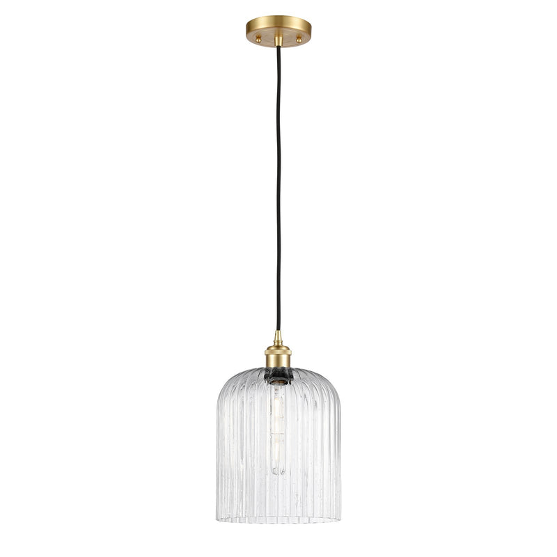 Innovations Bridal Veil 5in 1-Light Mini Pendant | Art Nouveau Satin Gold and Seedy Glass | Kitchen Island & Dining Room | Model 516-1P-SG-G559-8SDY
