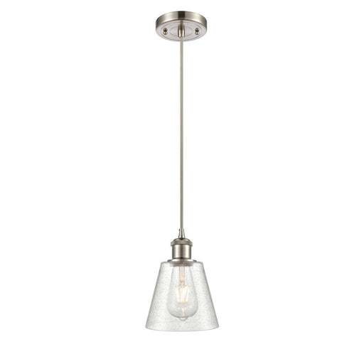 Innovations Caton 6in 1-Light Mini Pendant | Industrial Brushed Satin Nickel and Frosted Glass | Kitchen Island & Dining Room | Model 516-1P-SN-G454