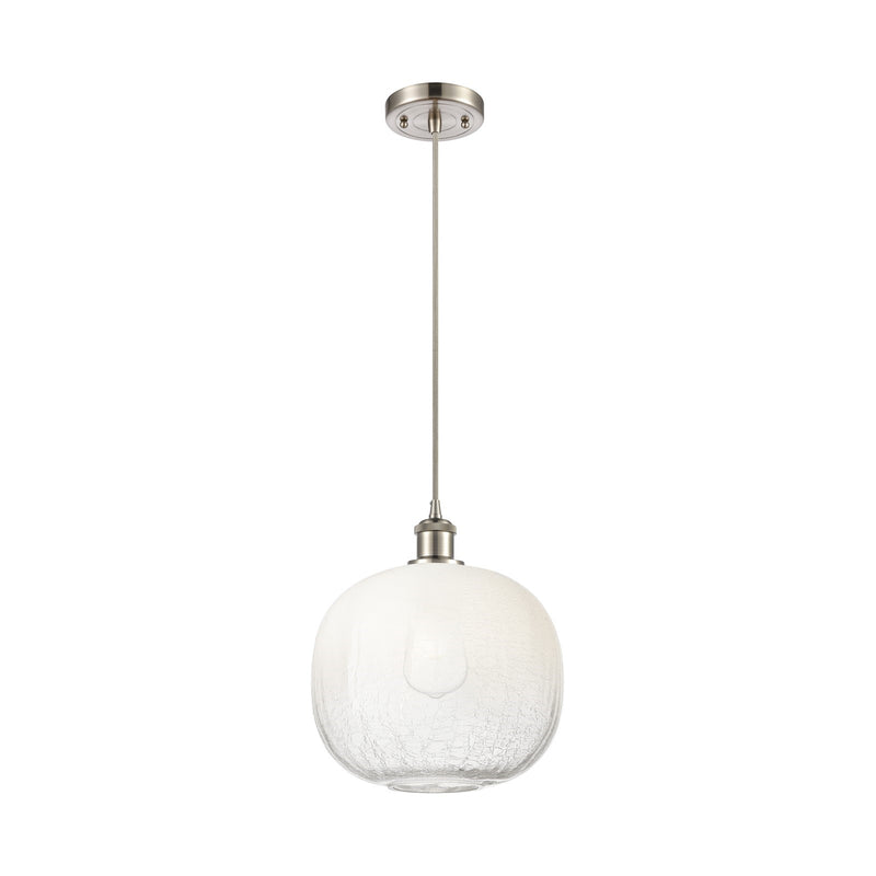 Innovations Brookhaven Sphere 10in 1-Light Mini Pendant | Brushed Satin Nickel and Opal Glass | Kitchen Island & Dining | Model 516-1P-SN-G481-10OP