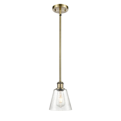 Innovations Caton 6in 1-Light Mini Pendant | Art Nouveau Antique Brass and Frosted Glass | Kitchen Island & Dining Room | Model 516-1S-AB-G454