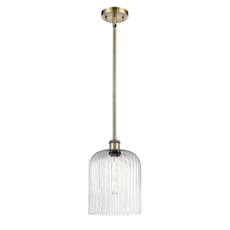 Innovations Bridal Veil 5in 1-Light Mini Pendant | Art Nouveau Antique Brass and Seedy Glass | Kitchen Island & Dining | Model 516-1S-AB-G559-8SDY