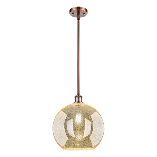 Innovations Athens 12in 1-Light Mini Pendant | Industrial Antique Copper and Mercury Glass | Kitchen Island & Dining Room | Model 516-1S-AC-G128-12