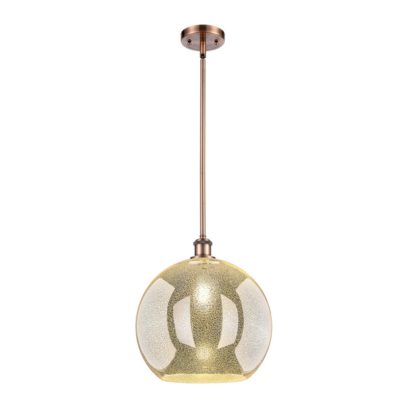 Innovations Athens 14in 1-Light Pendant | Industrial Antique Copper and Mercury Glass | Kitchen Island & Dining Room | Model 516-1S-AC-G128-14