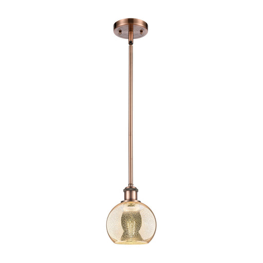 Innovations Athens 6in 1-Light Mini Pendant | Industrial Antique Copper and Mercury Glass | Kitchen Island & Dining Room | Model 516-1S-AC-G128-6
