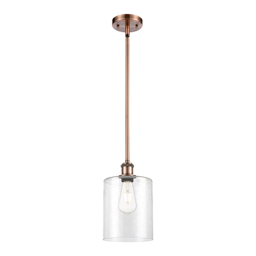 Innovations Paladin 7in 1-Light Mini Pendant | Farmhouse Antique Copper and Seedy Glass | Kitchen Island & Dining Room | Model 516-1S-AC-G4424-7