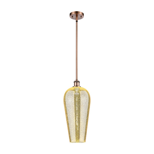 Innovations Chelsea 8in 1-Light Mini Pendant | Industrial Antique Copper and Mercury Glass | Kitchen Island & Dining Room | Model 516-1S-AC-G456-8ME