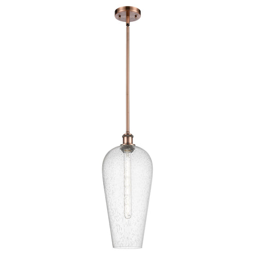 Innovations Chelsea 8in 1-Light Mini Pendant | Industrial Antique Copper and Seedy Glass | Kitchen Island & Dining Room | Model 516-1S-AC-G456-8SDY