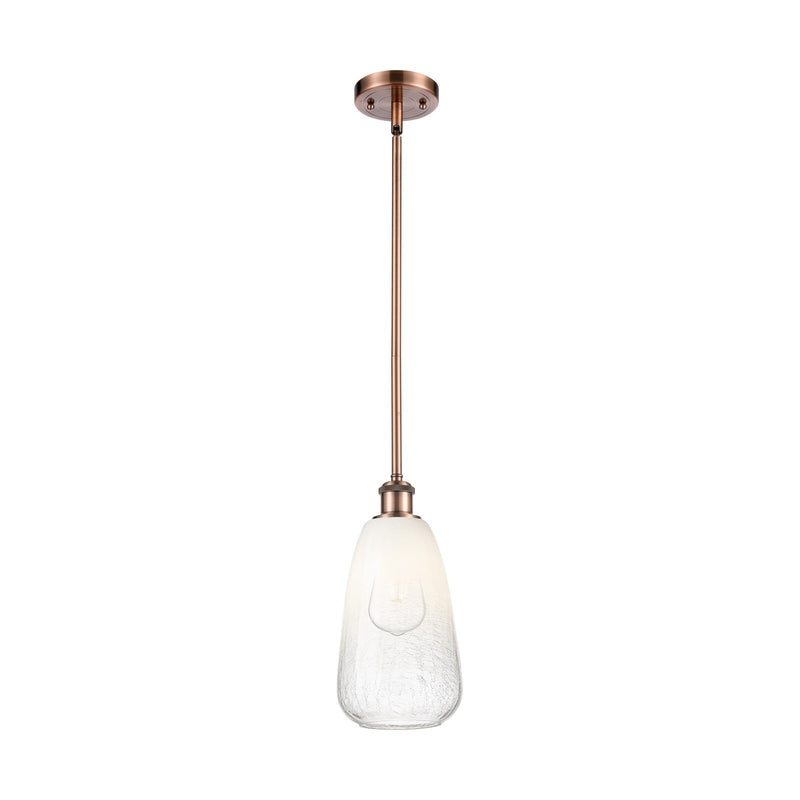 Innovations Brookhaven Almond 6in 1-Light Mini Pendant | Industrial Antique Copper and Opal Glass | Kitchen Island | Model 516-1S-AC-G480-6OP