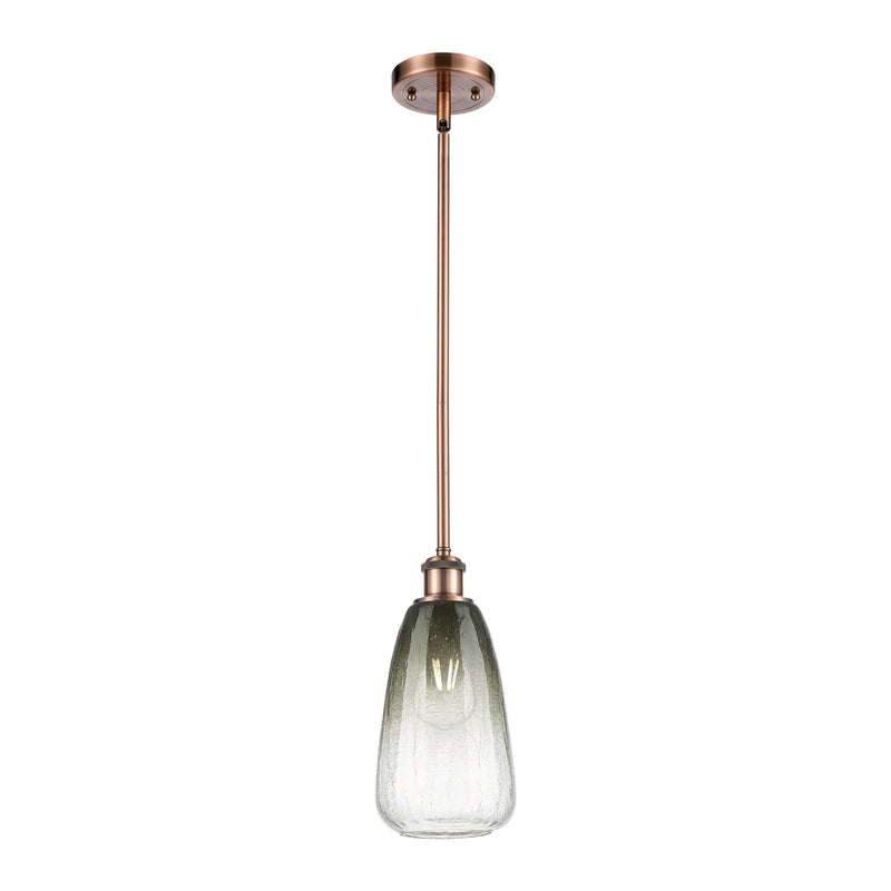 Innovations Brookhaven Almond 6in 1-Light Mini Pendant | Industrial Antique Copper and Slate Glass | Kitchen Island | Model 516-1S-AC-G480-6SL