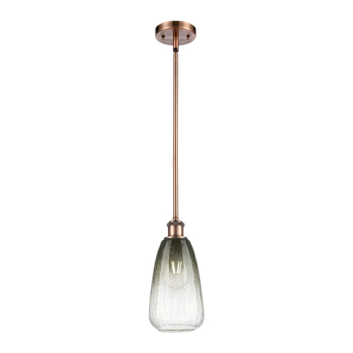 Innovations Brookhaven Almond 6in 1-Light Mini Pendant | Industrial Antique Copper and Slate Glass | Kitchen Island | Model 516-1S-AC-G480-6SL