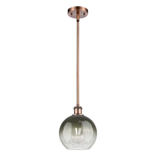 Innovations Brookhaven Globe 8in 1-Light Mini Pendant | Industrial Antique Copper and Slate Glass | Kitchen Island | Model 516-1S-AC-G483-8SL