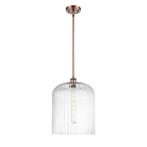Innovations Bridal Veil 5in 1-Light Mini Pendant | Art Nouveau Antique Copper and Clear Glass | Kitchen Island & Dining | Model 516-1S-AC-G559-12CL