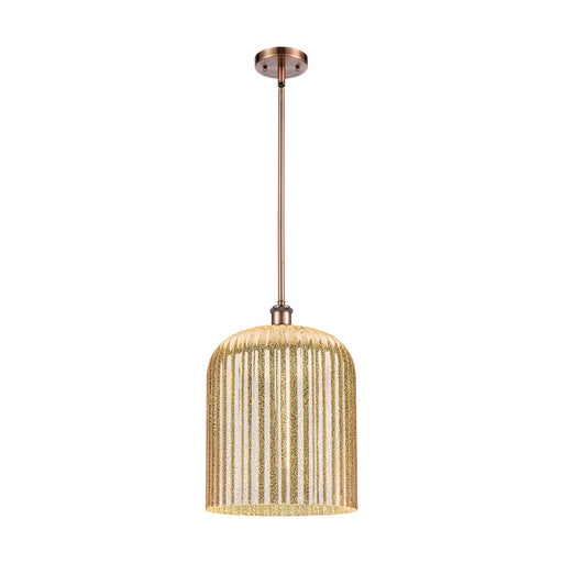 Innovations Bridal Veil 5in 1-Light Mini Pendant | Art Nouveau Antique Copper and Mercury Glass | Kitchen Island & Dining | Model 516-1S-AC-G559-12ME